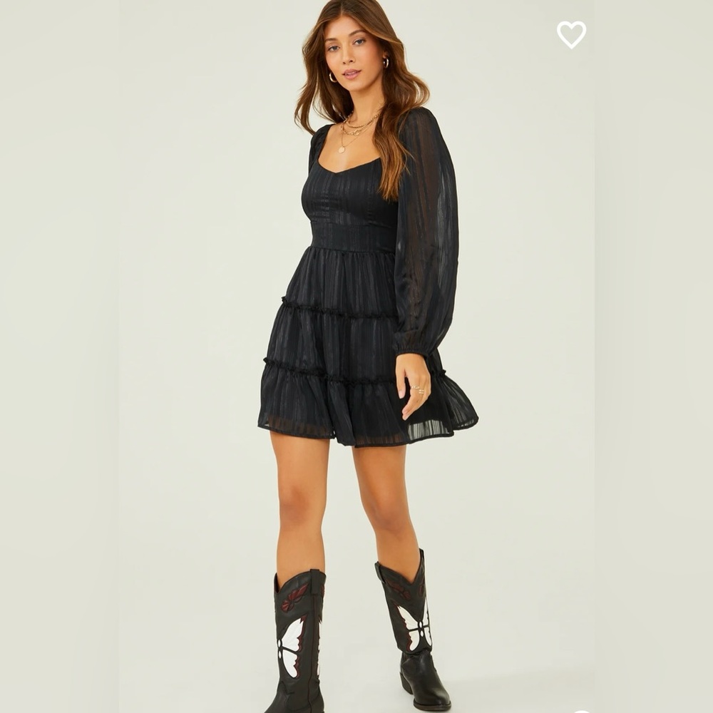 NWT Altar’d State Hope Lurex Striped Dress Black XS